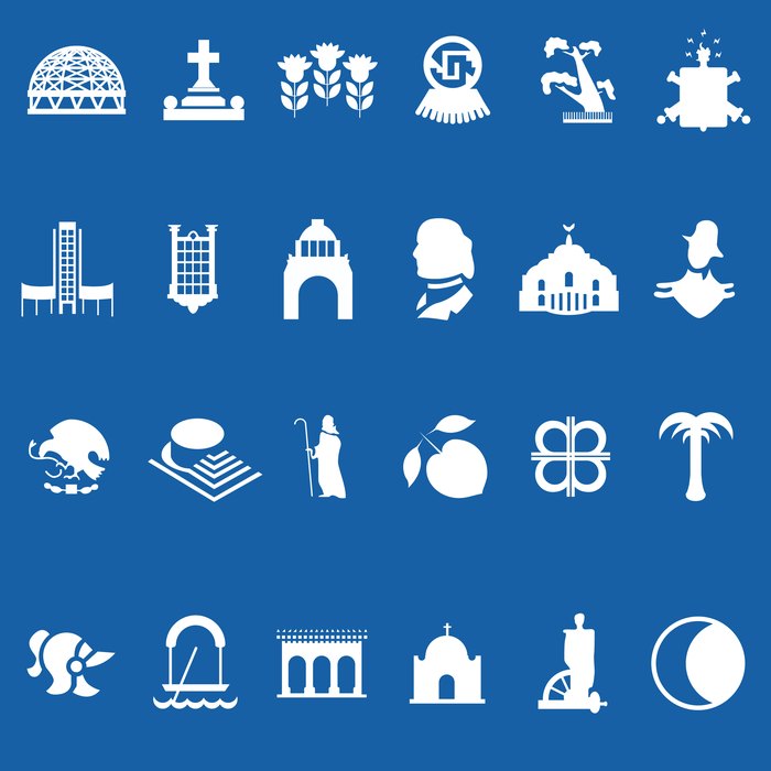 Line 2 station icon set, red