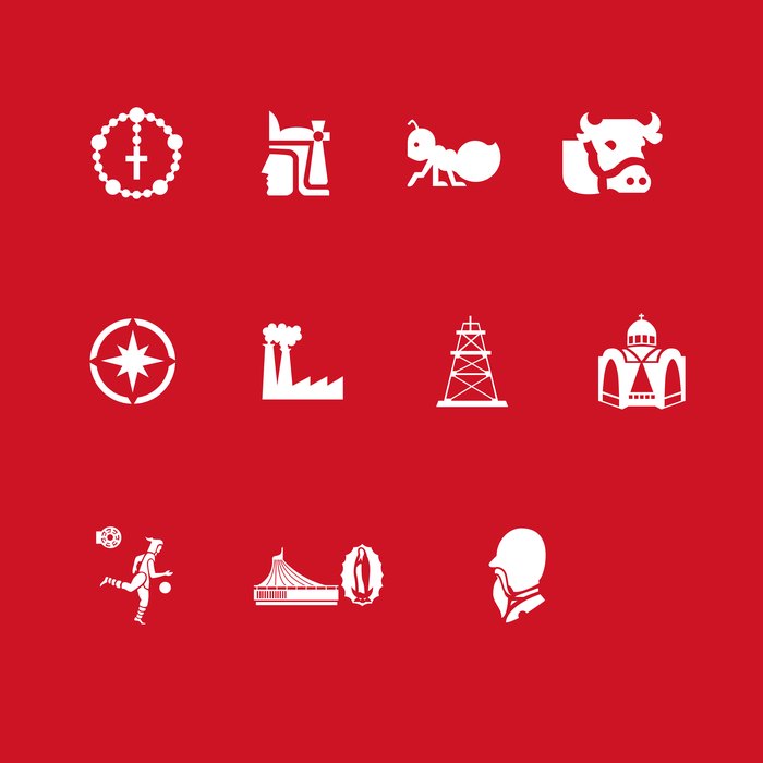 Line 6 station icon set, red